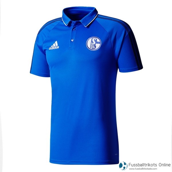 Schalke 4 Polo 2017-18 Blau Fussballtrikots Günstig